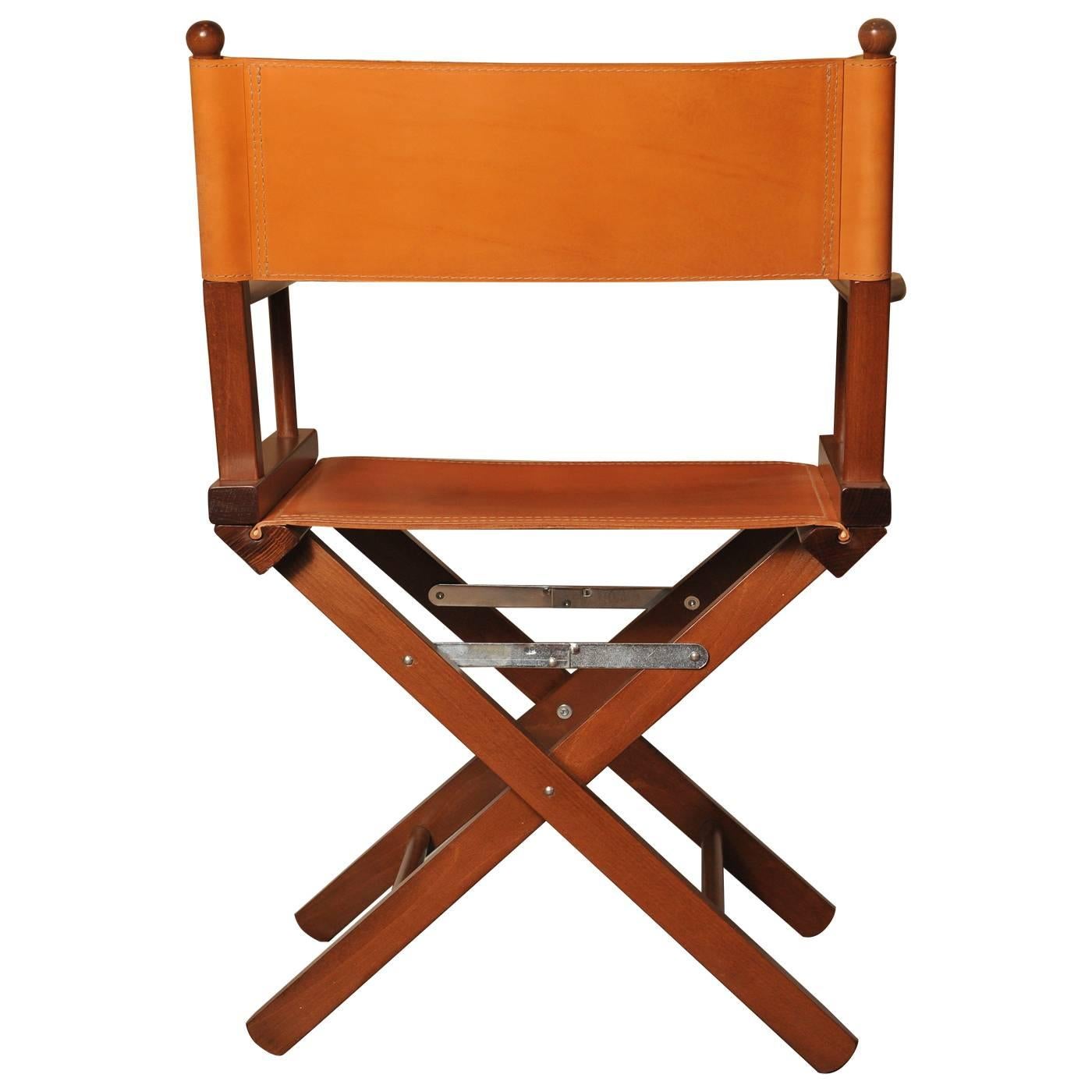 Cognac Leather Director's Chair For Sale at 1stDibs | leather directors ...