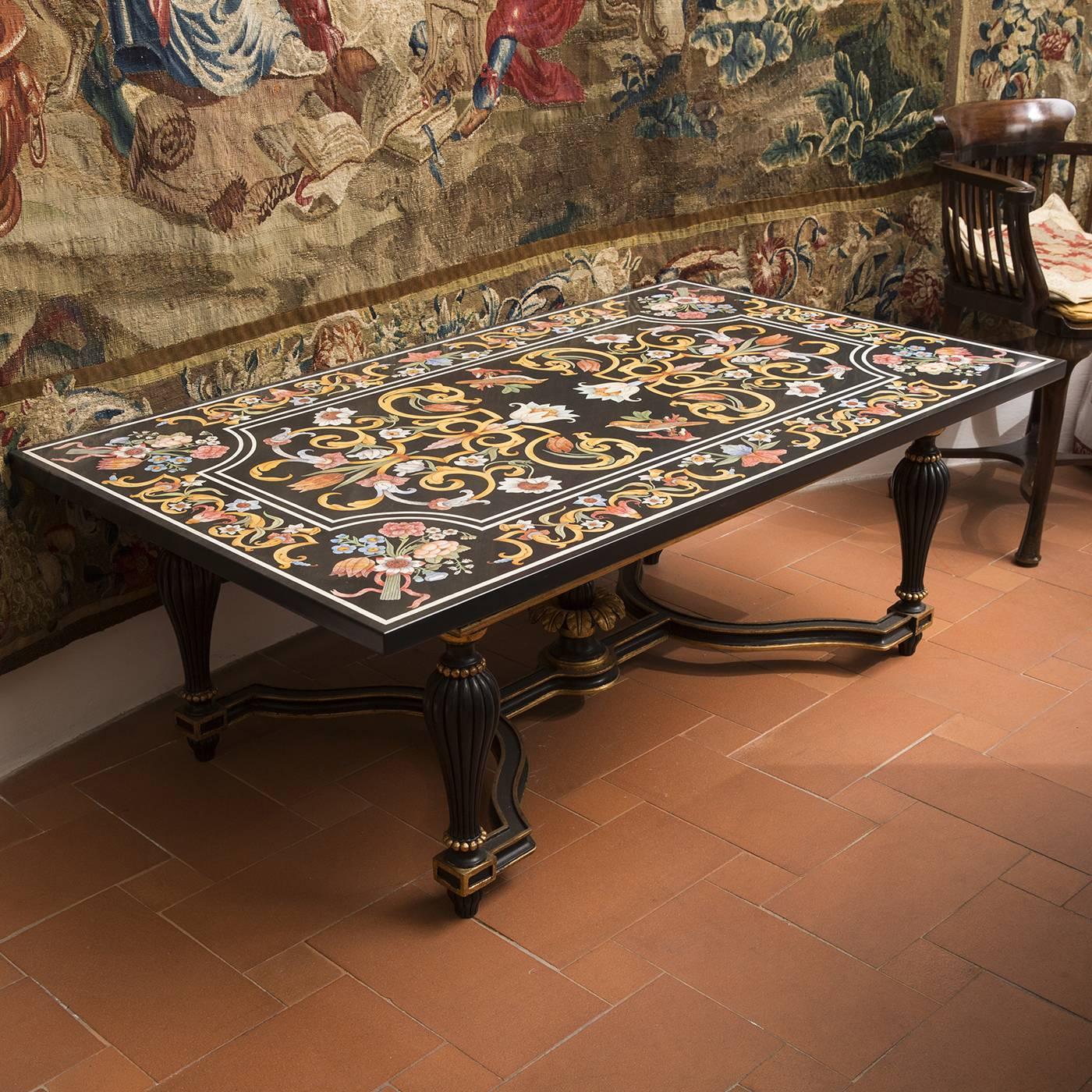 Settecento Marble Inlay Table In New Condition In Milan, IT