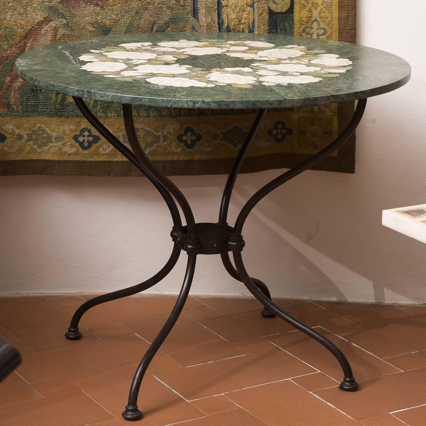 Other Rose Antiche Marble and Iron Table