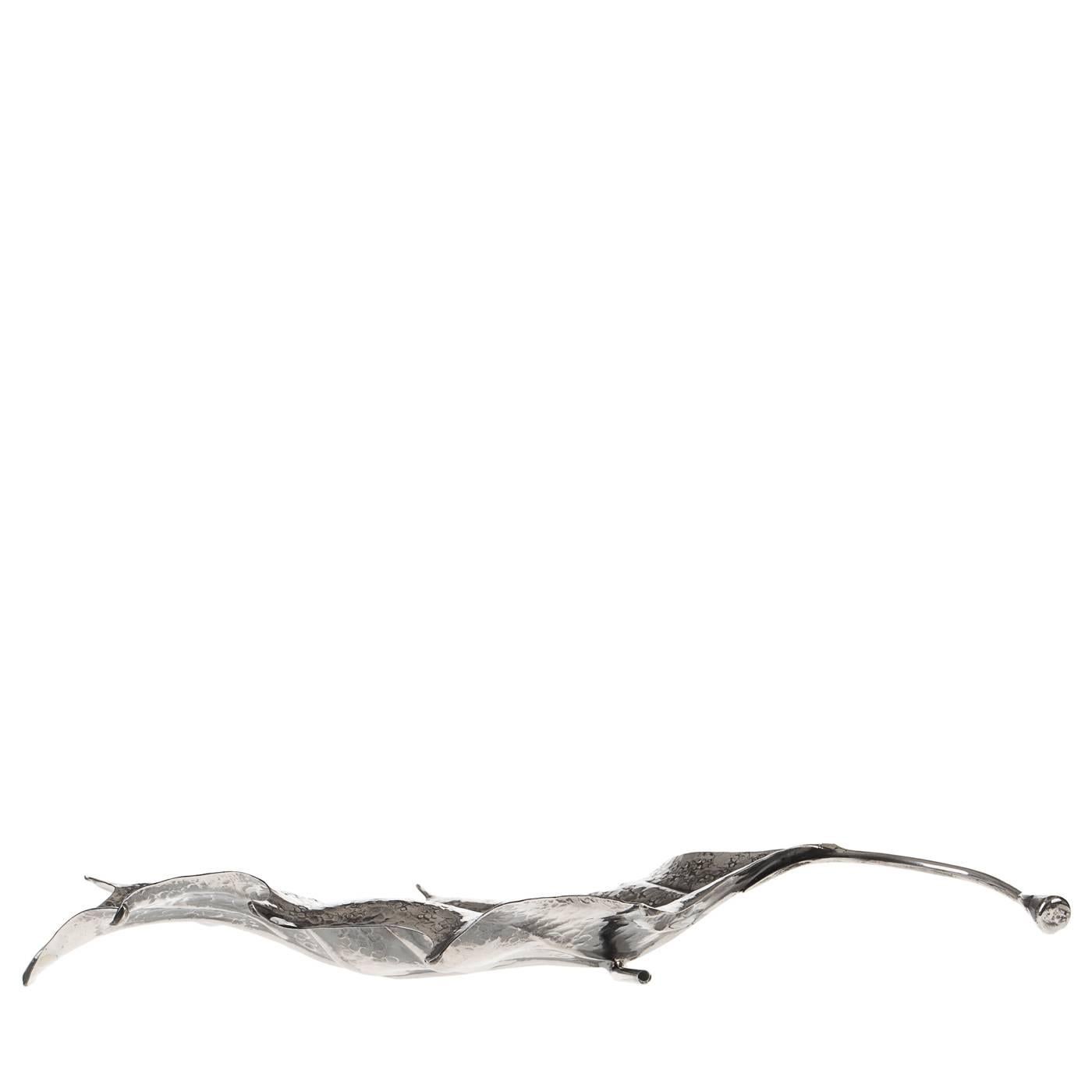 Italian 'Holly' Silver Leaf with a Sinuous Design For Sale