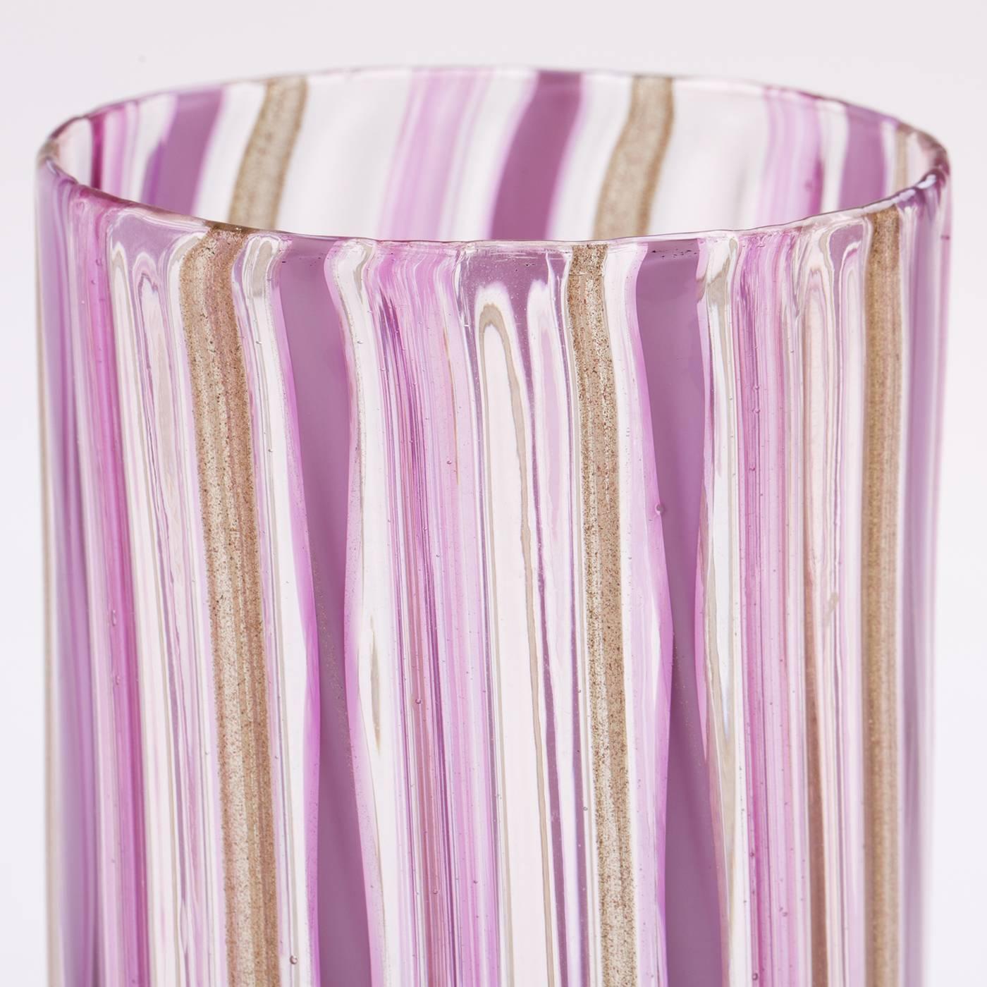 Set of Six Pink and Gold Glasses In New Condition In Milan, IT
