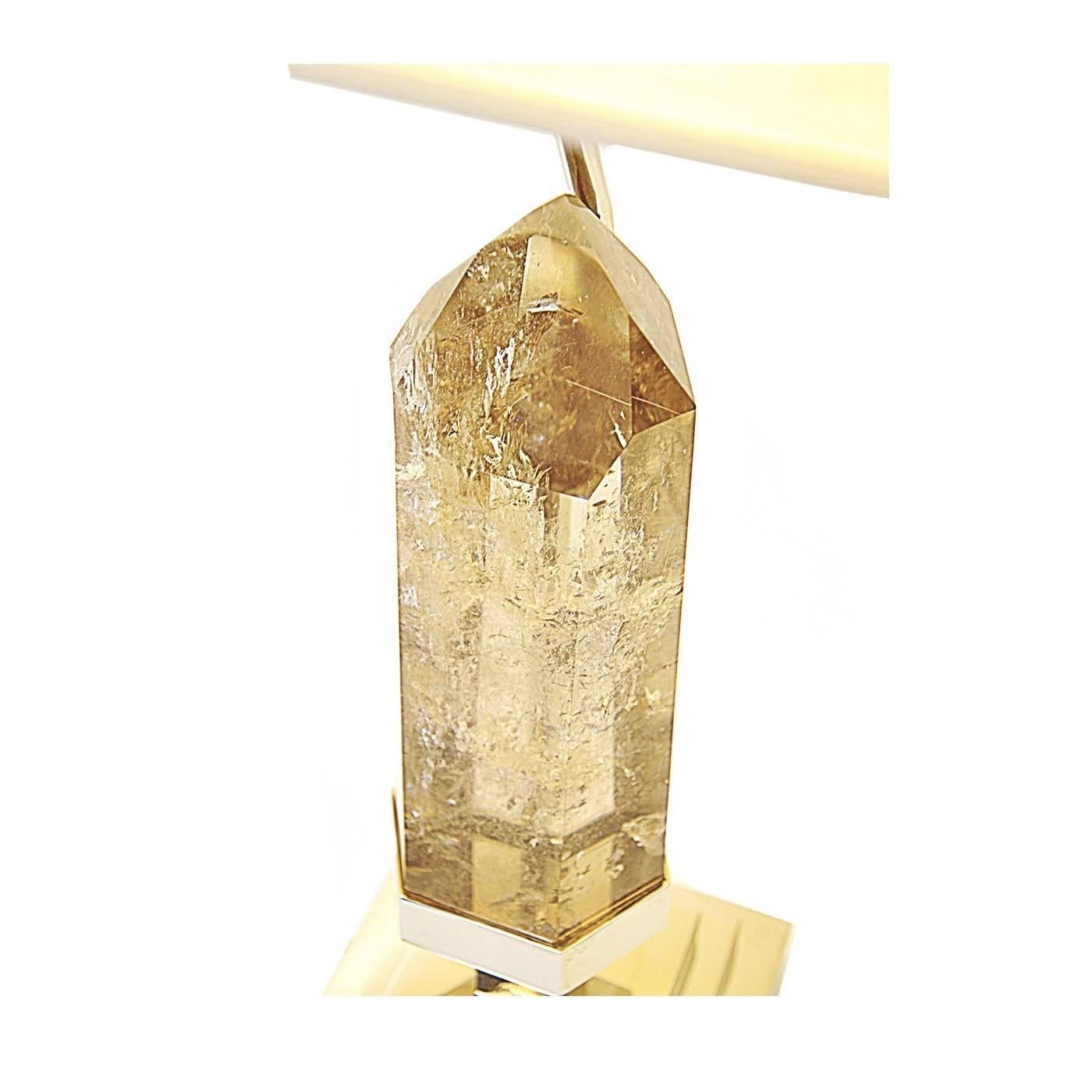 Other Elevated Light Smoky Quartz Table Lamp