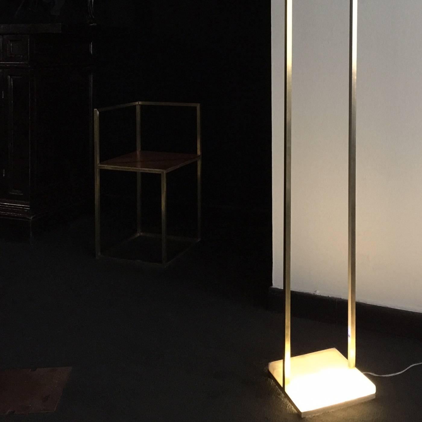 Other Exquisite 'Floorframe' Floor Lamp in Marble and Brass