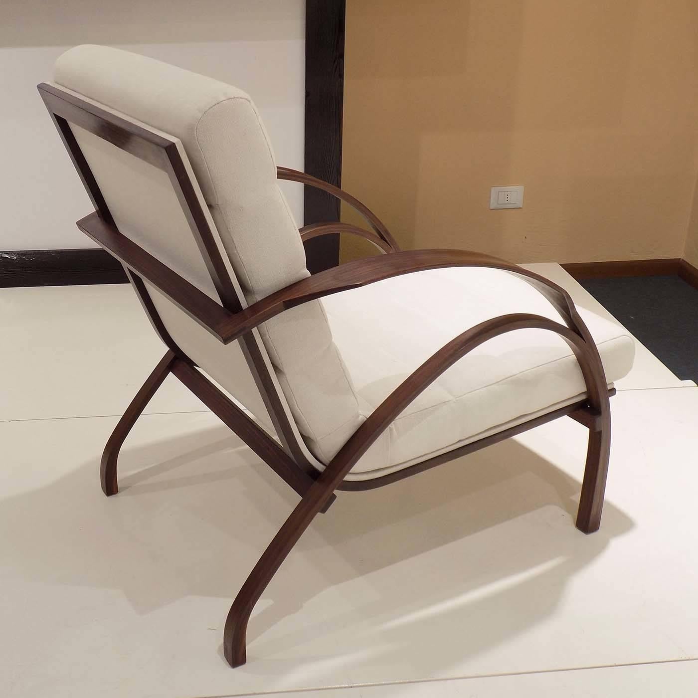 Curved Wood Armchair 1957 by Carlo de Carli In New Condition In Milan, IT