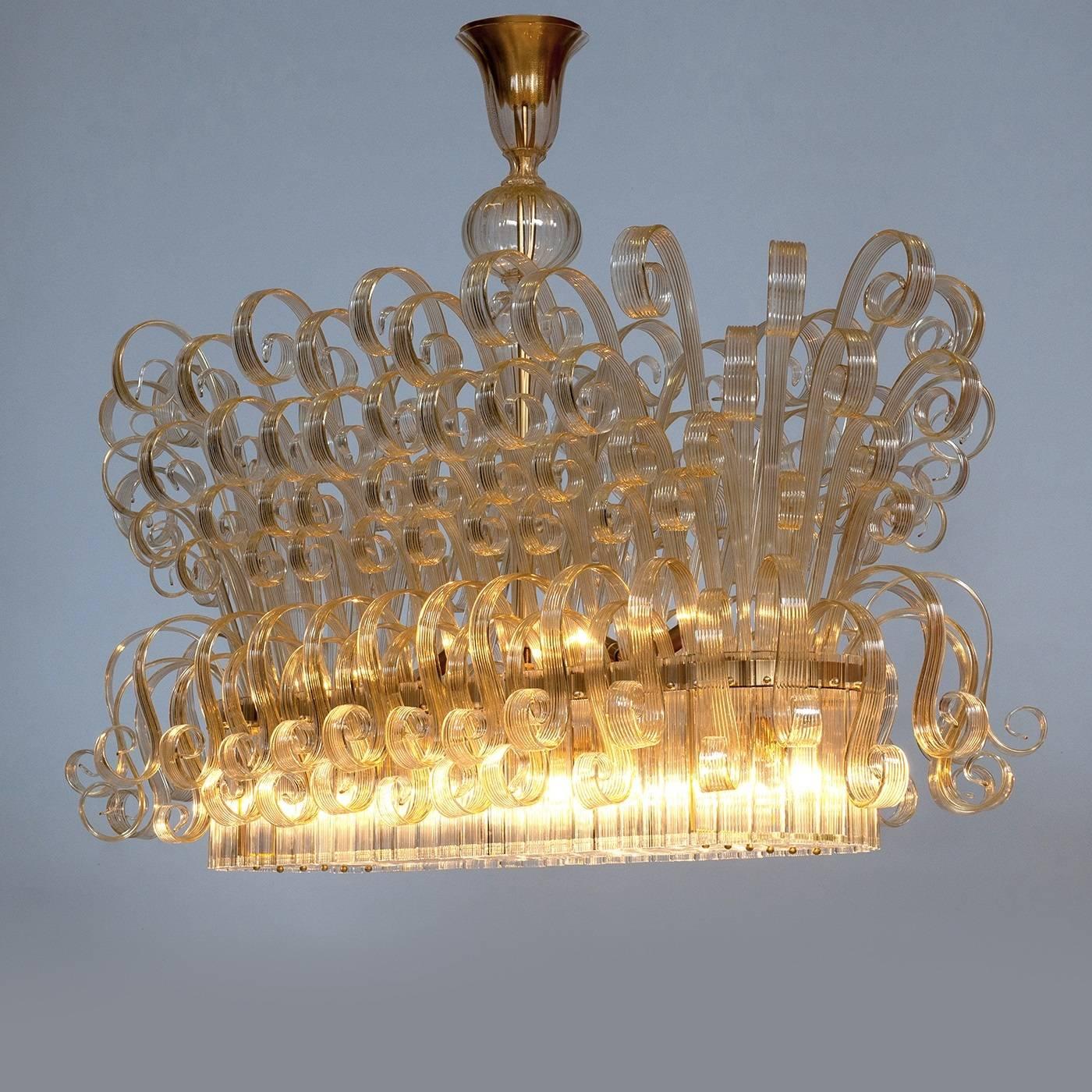 Limited Edition Italian Chandelier with 24-Karat Gold 2