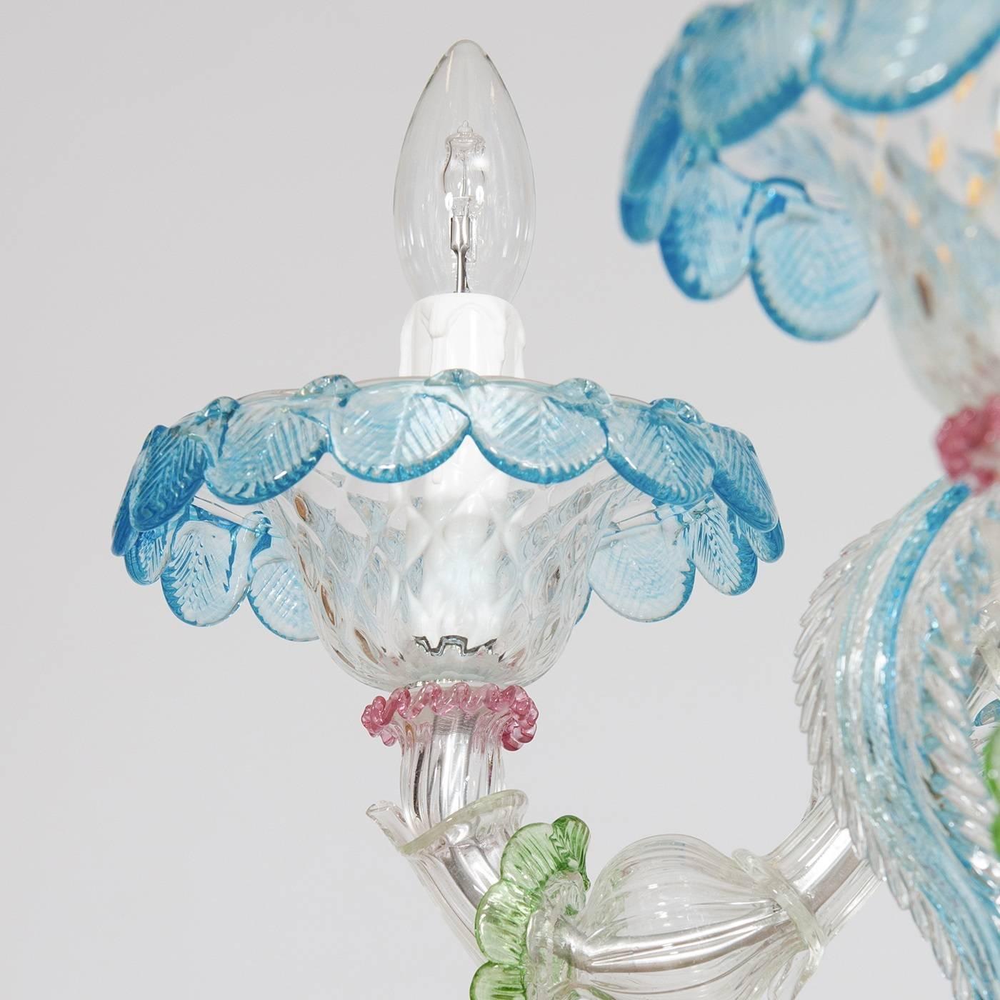 Other Italian Multicolored Glass Chandelier