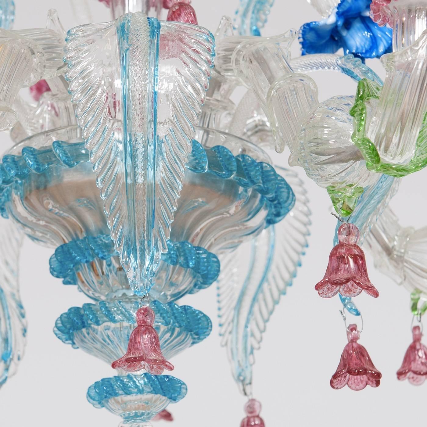 Italian Multicolored Glass Chandelier In New Condition In Milan, IT