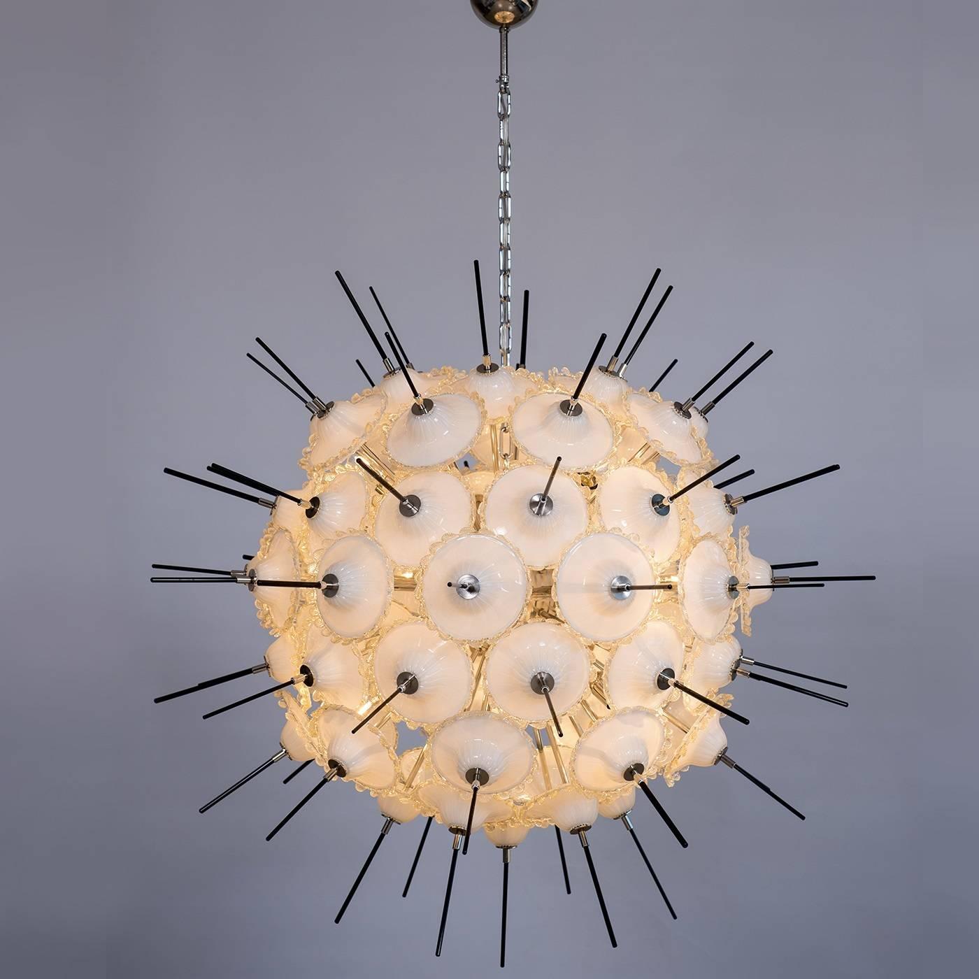 Italian Sputnik and 24K Gold Chandelier 1