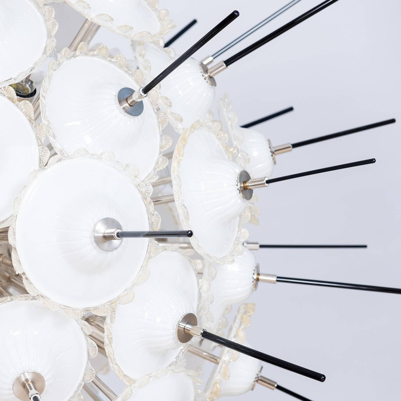 Contemporary Italian Sputnik and 24K Gold Chandelier