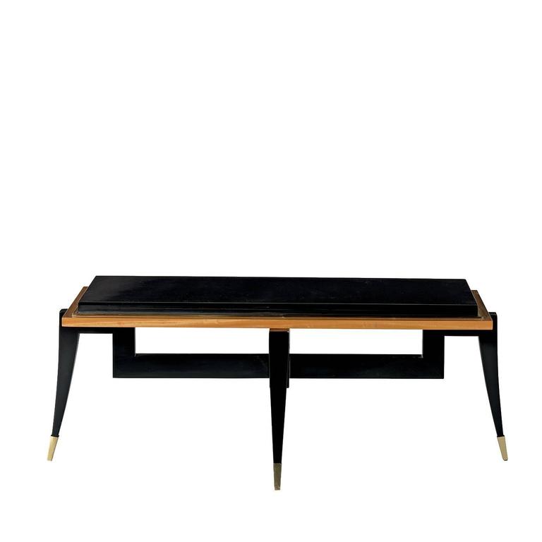 Citronnier Wood Coffee Table With Black Finish For At 1stdibs Citronnier Wood Coffee Table With Black Finish