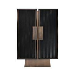 Majestic Wood Bar Cabinet with a Brass Supporting Base 8