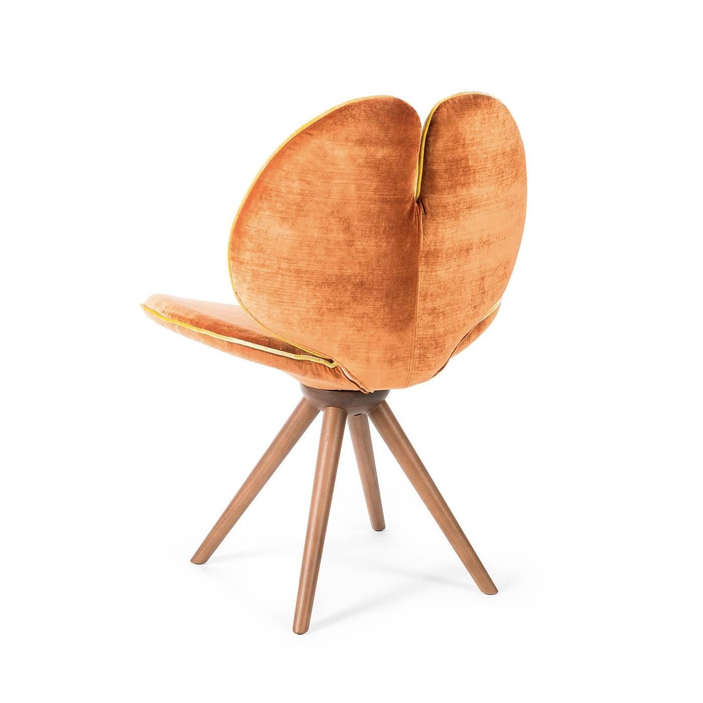 Italian New Pansè Wood and Fabric Chair