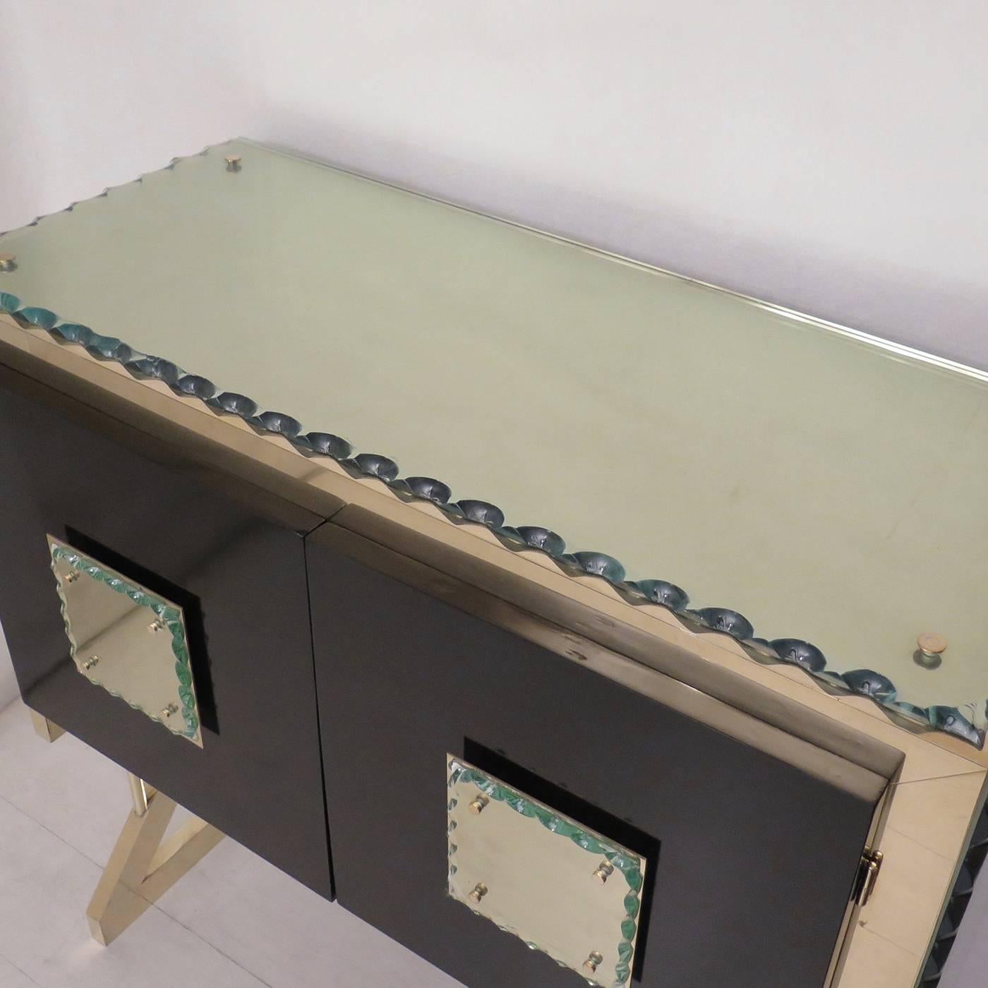 Console in Brass and Glass In New Condition In Milan, IT