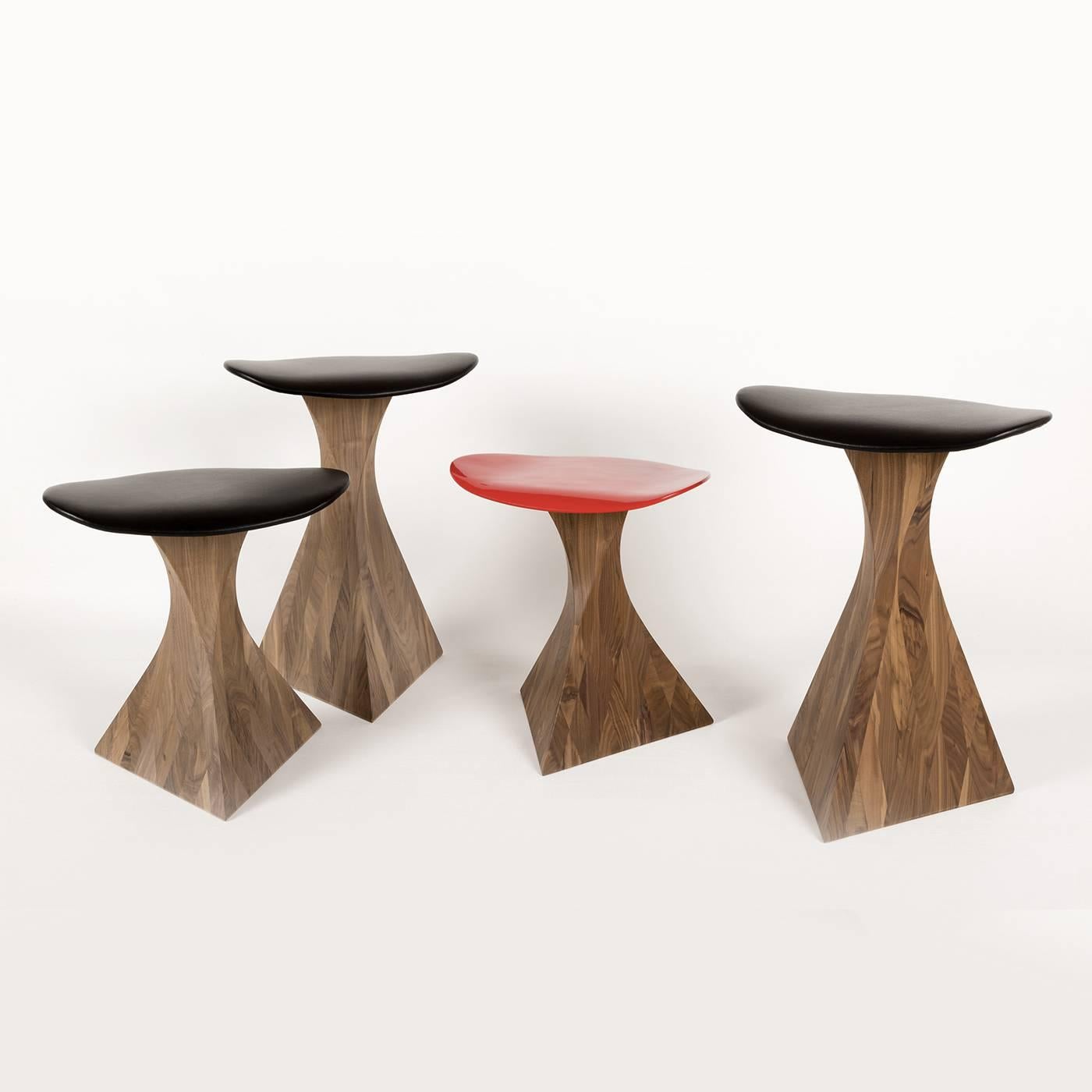 Italian Audrey Red Stool by Mauro Dell'Orco