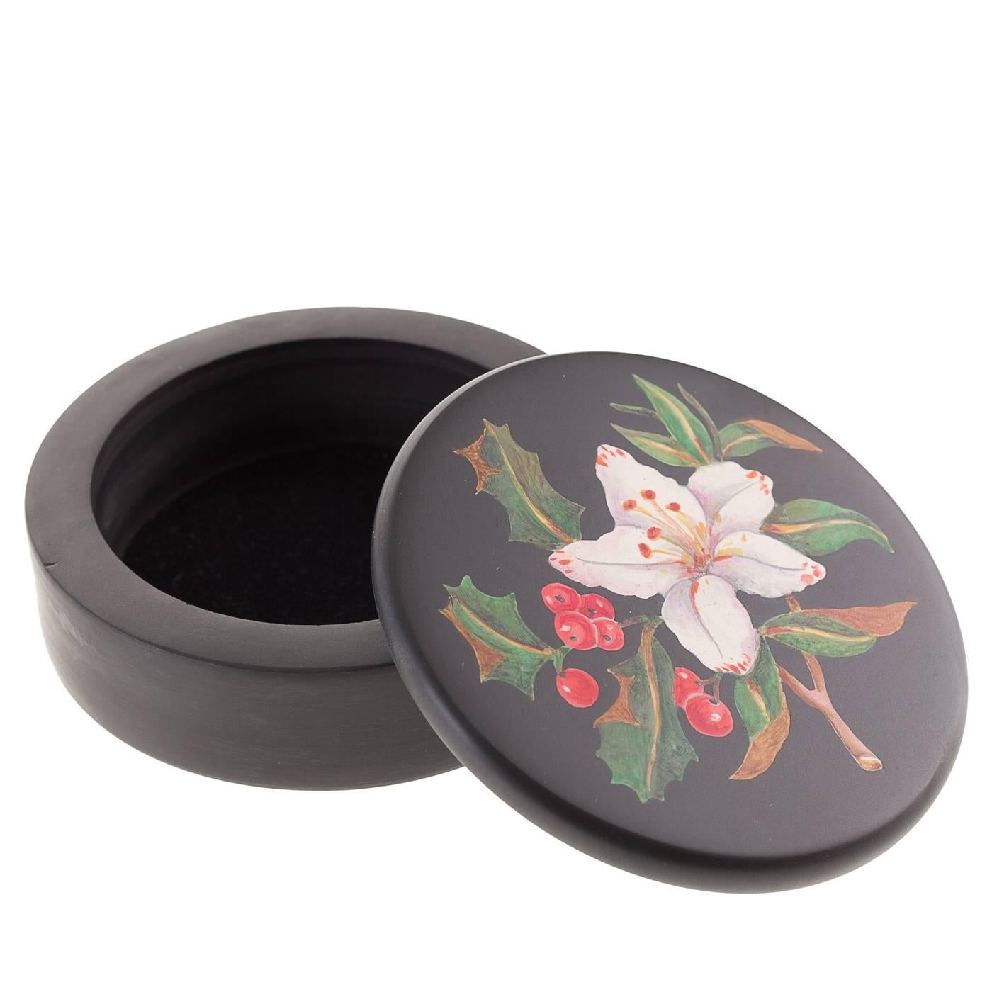 Italian Flower and Holly Marble Box
