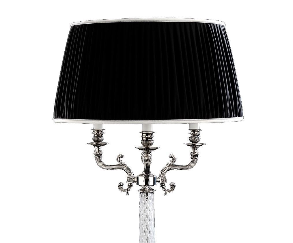 Italian Crystal Table Lamp with Three Lights by Badari For Sale