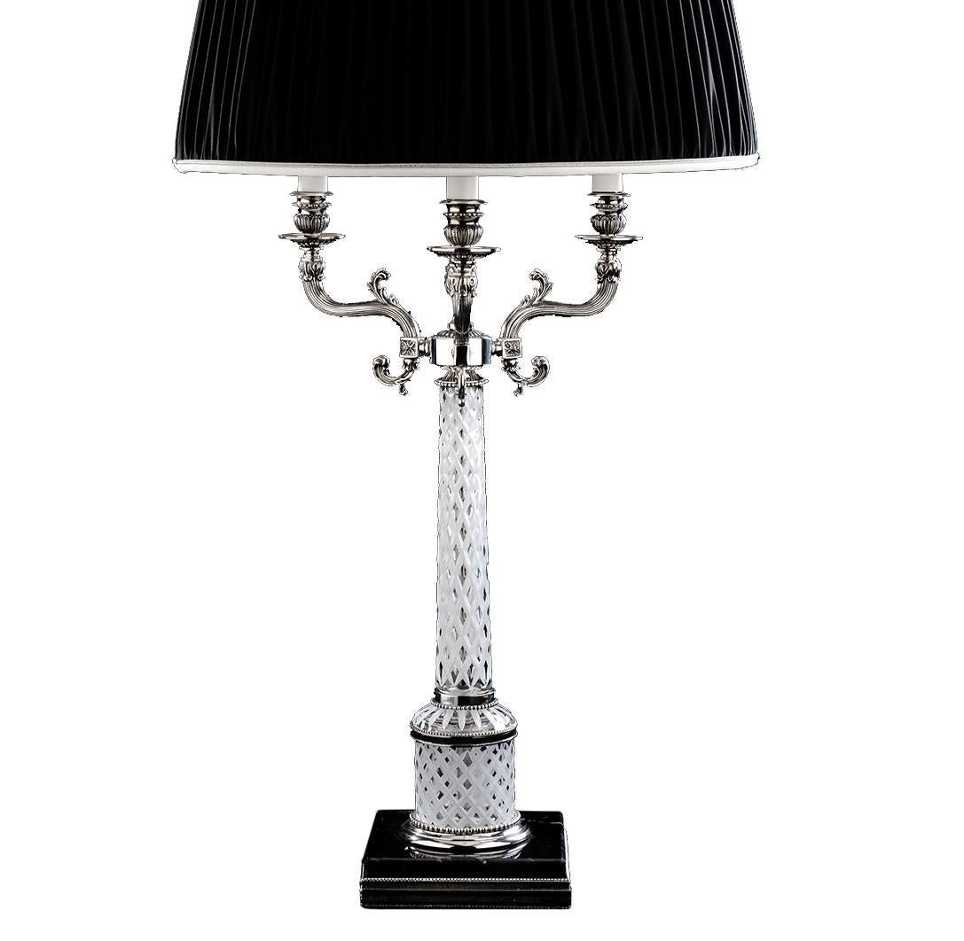 Crystal Table Lamp with Three Lights by Badari In New Condition For Sale In Milan, IT