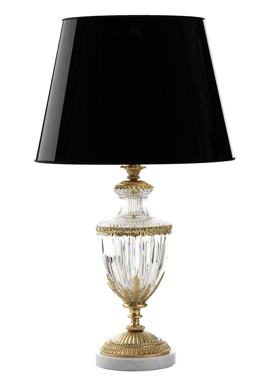 Italian Crystal Table Lamp One Light by Badari For Sale