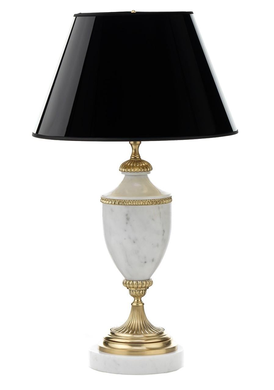White Marble Table Lamp by Badari In New Condition For Sale In Milan, IT