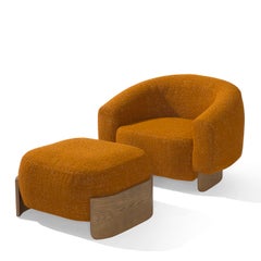 Betty Orange Bouclè Armchair