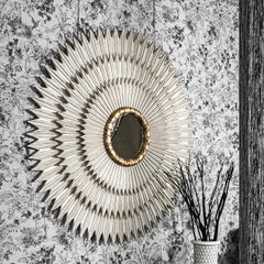 Sole Round Silver and Gold Leaf Frame Mirror