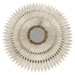 Sole Round Silver and Gold Leaf Frame Mirror