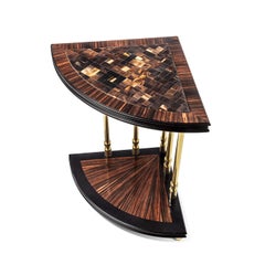 Five Columns Brown Wood Side Table
