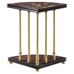 Five Columns Brown Wood Side Table
