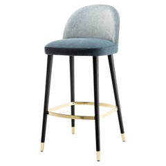 AES 898 Light Blue Bar Stool by Claudio Perin - Tekhne Collection