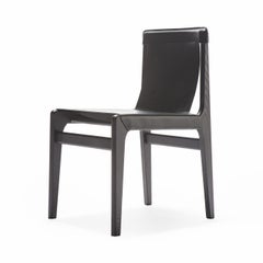Sedia Burano in pelle nera di Balutto Associati
