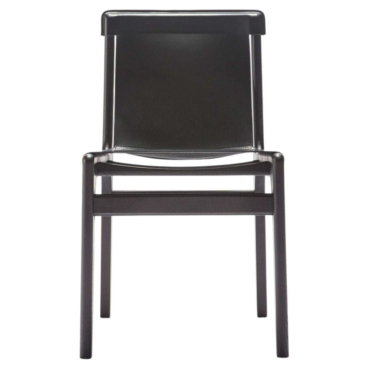 Stuhl „Burano Black“ aus Leder von Balutto Associati