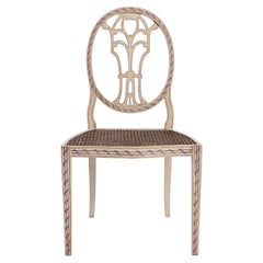 Cornaro Cream Wood With Blue Decor Chair