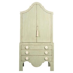 Ferrovia Cupboard Green Dresser With Magnolia