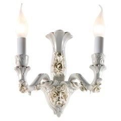 Flowery 2-Light White Porcelain Wall Lamp #2