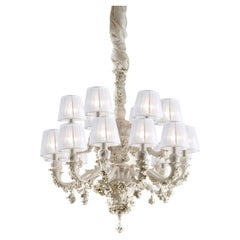 Flowery 17-Light White Porcelain Chandelier