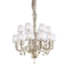 Flowery 17-Light White Porcelain Chandelier