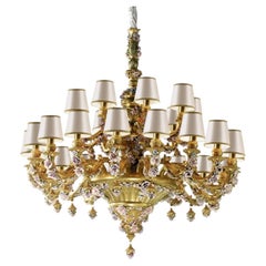 Flowery 27-Light Gold Chandelier