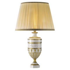 Antique Greece Gold and White Table Lamp
