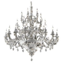 Flowery 36-Light White Porcelain Chandelier