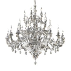 Flowery 36-Light White Porcelain Chandelier