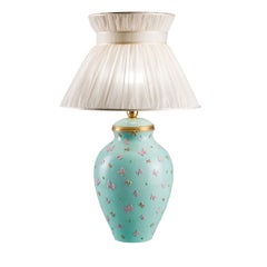 Butterfly Large Classic-Style Light-Blue Table Lamp