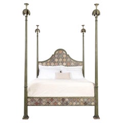 Bett „Roma Green“ mit Marmormuster