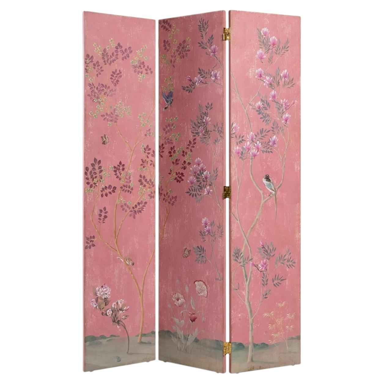 Otello Folding Screen with Floral Motifs For Sale