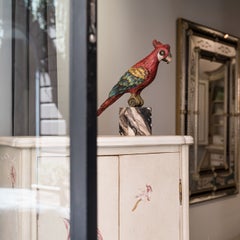 Hand-Painted Parrot in Red
