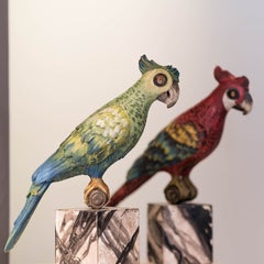 Hand-Painted Parrot in Green