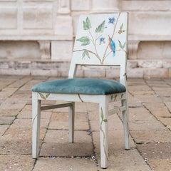 Azure Indigo Chair with Foliage