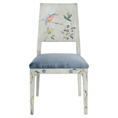 Azure Indigo Chair with Foliage