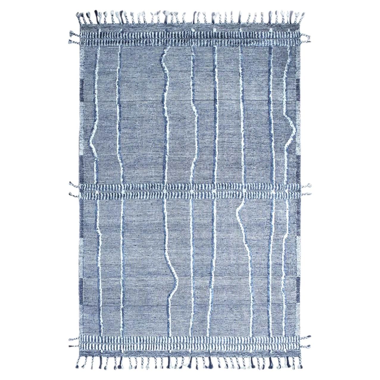 CLN 6199 Gray and Navy Blue Carpet