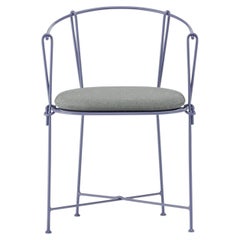 Silla de exterior de hierro forjado «Corda Rugiada» en azul claro, de Zanellato&Bortotto