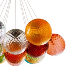 Lámpara de araña de cristal Balloton multicolor de 13 luces